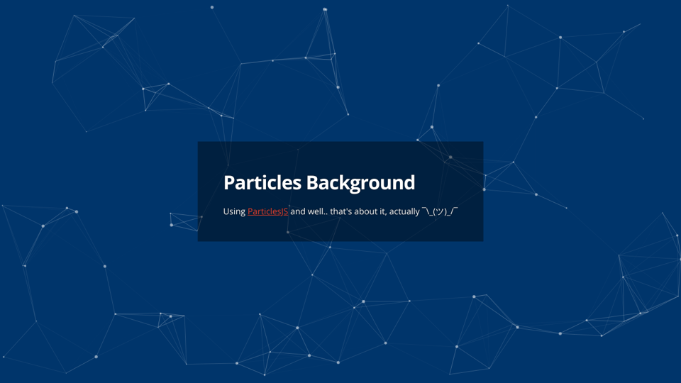 Particles background using Particles.js