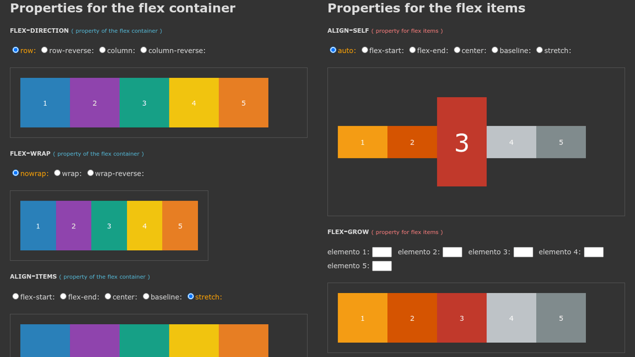 Codepen Flexbox Examples