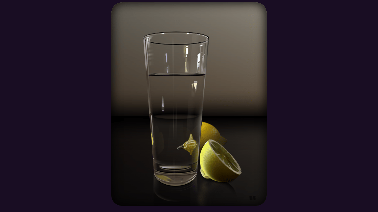 Pure CSS Still Life - Water and Lemons