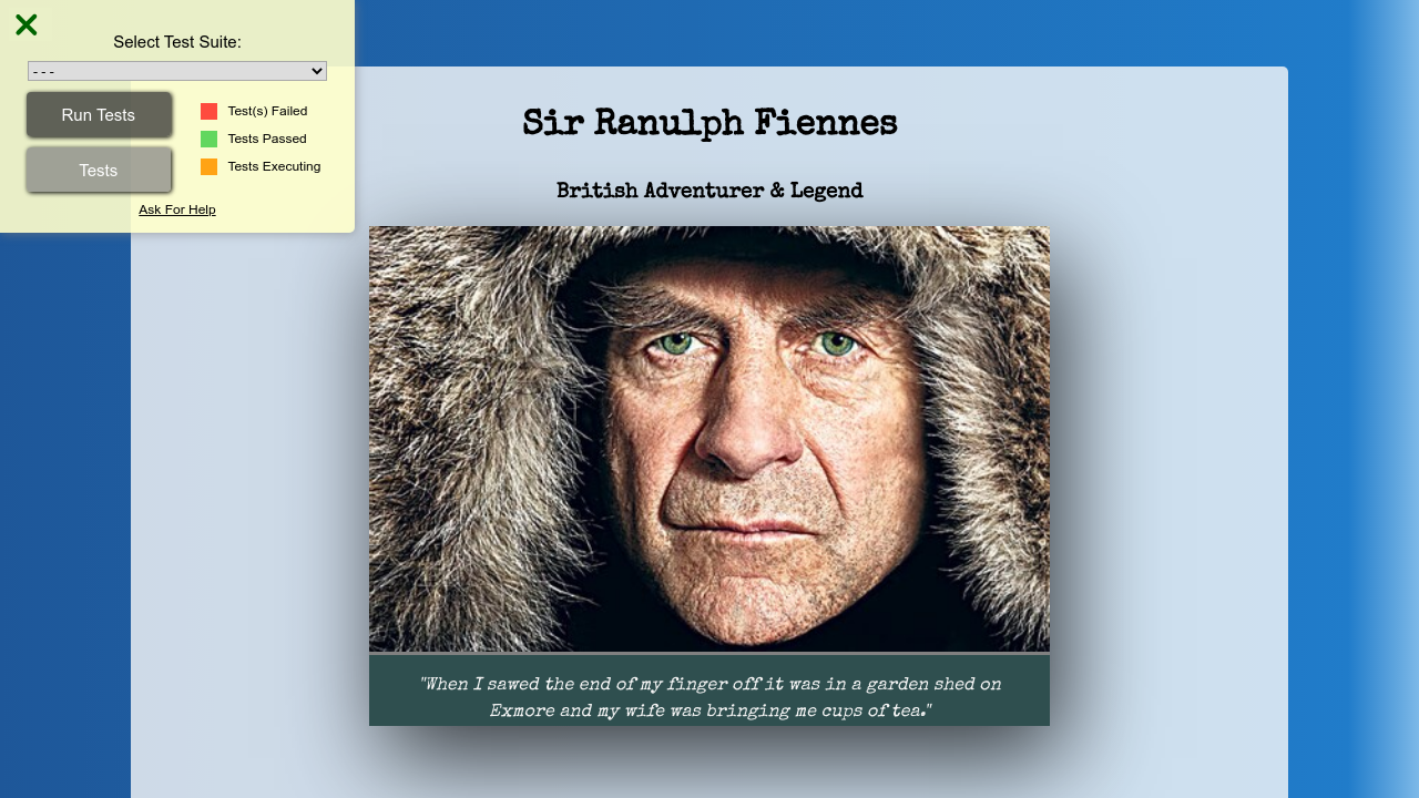 Feedback on my tribute page for Sir Ranulph Fiennes - I Built This ...