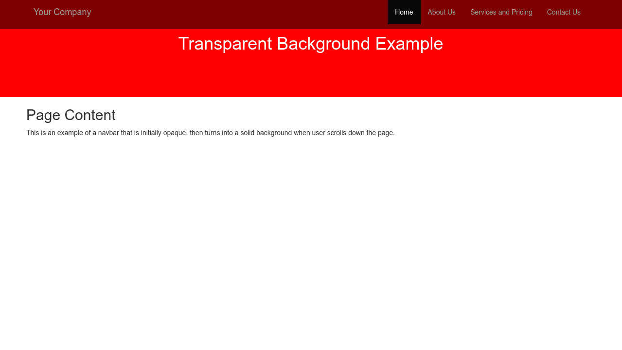 Bootstrap Transparent Responsive Navbar Still Testing