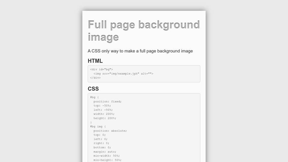 Featured image of post Css Background Image Fit Page : If we want to fit the image within the div we will use following css and html code