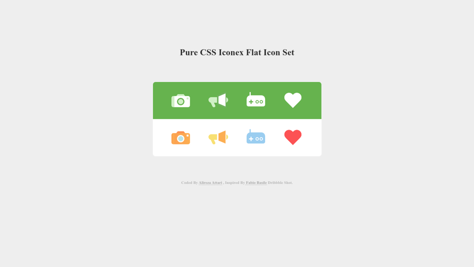 Pure CSS Iconex Flat Icon Set