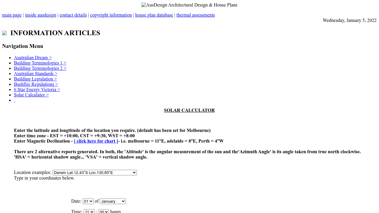 Codepen Sun Position Calculator With Shadow Angles