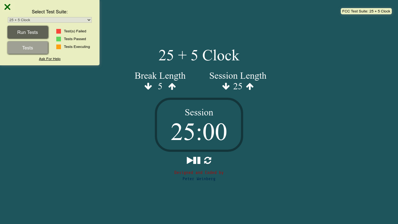 Problems passing tests for Pomodoro Clock - The freeCodeCamp Forum