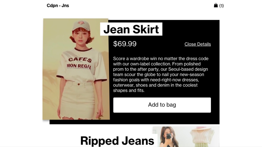 Responsive Shopping Cart (React.js)