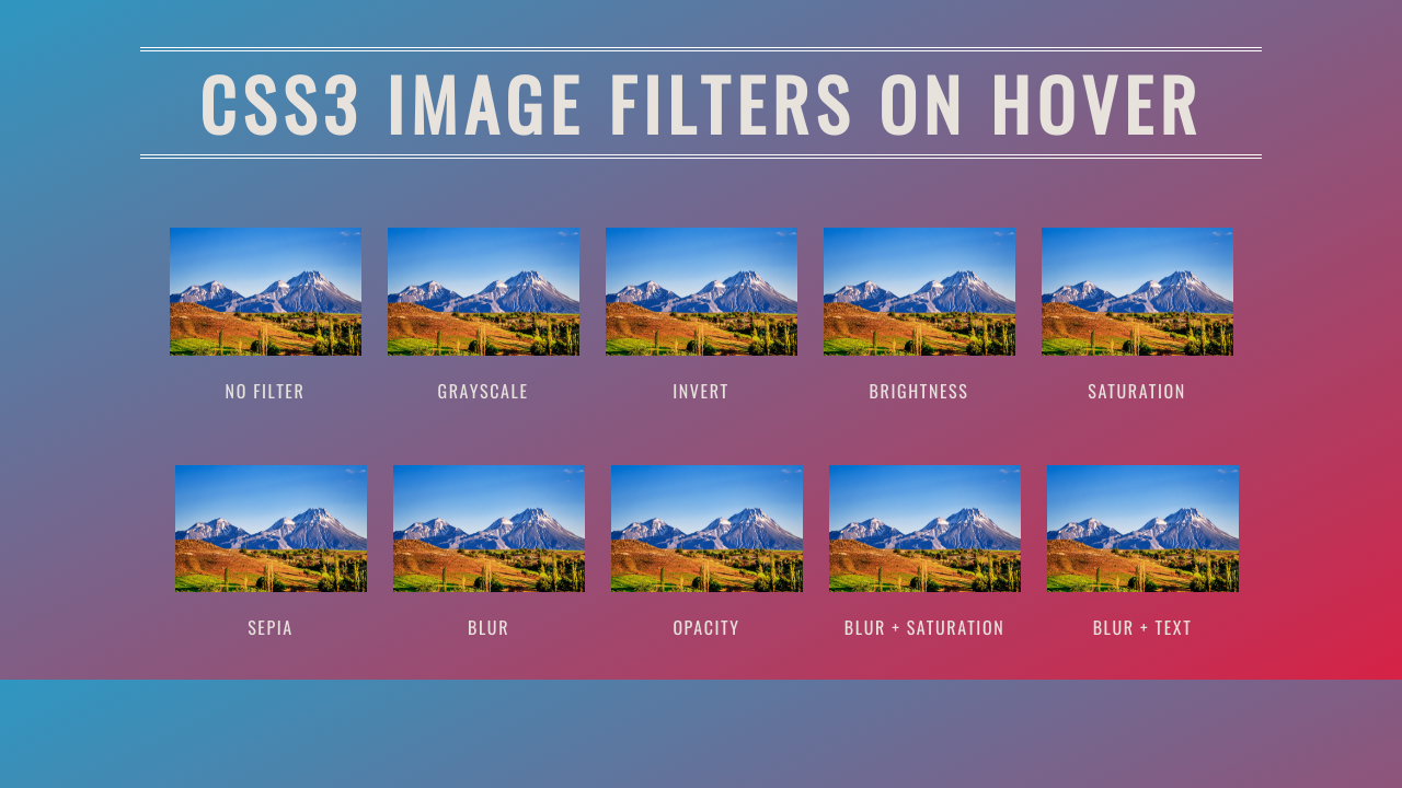 CSS3 Image Filters on Hover