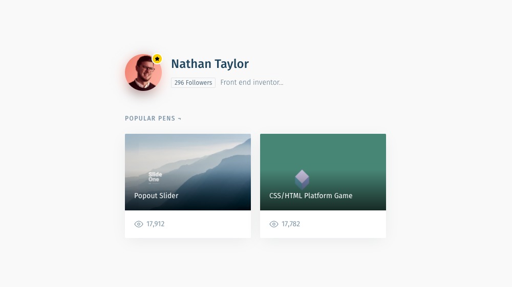 CodePen User Profile Card