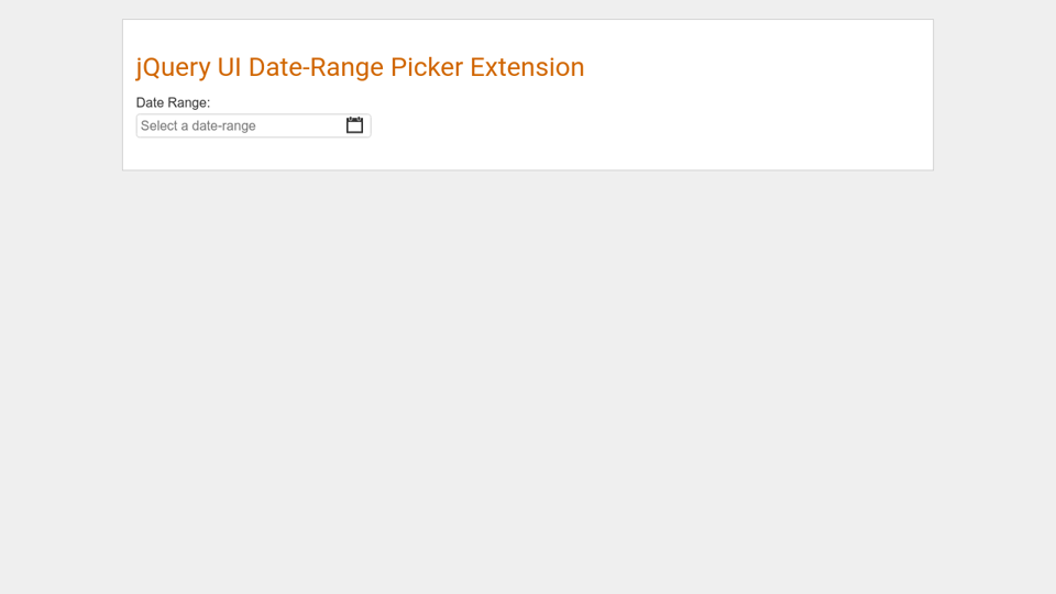 Jquery Ui Date Range Jquery Ui Date Range