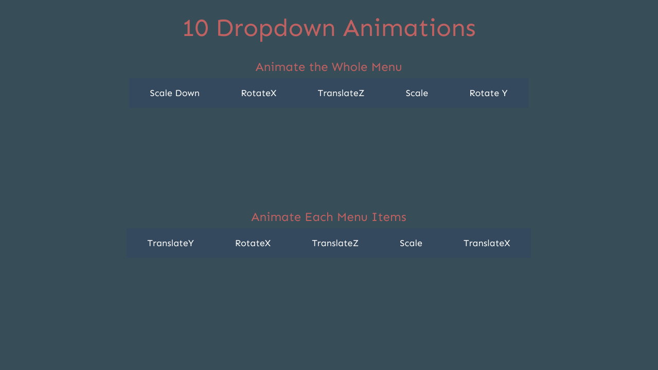 Dropdown Animations with CSS Transforms