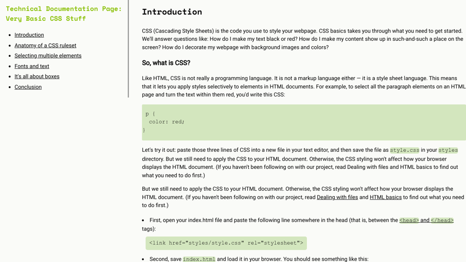 Technical Documentation Page Technical Documentation Page