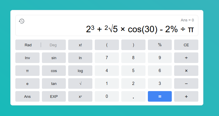 calculator javascript