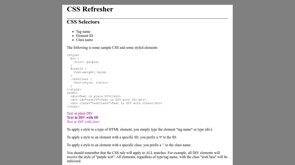 Css Refresher Css Refresher