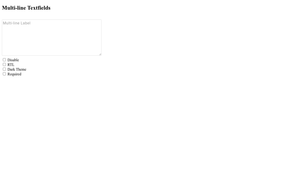 Material Multi-Line Text Input for Web (Prototype)