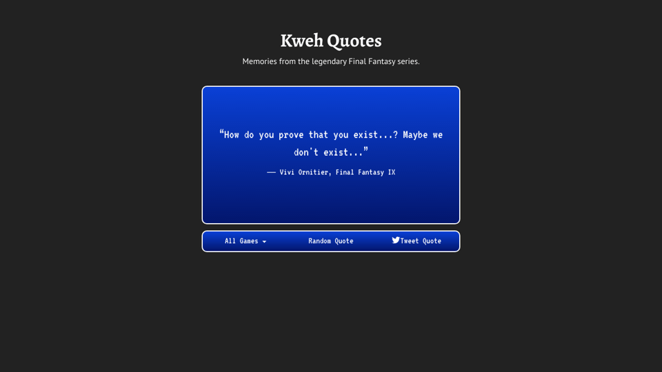 Final Fantasy Quote Generator Final Fantasy Quote Generator