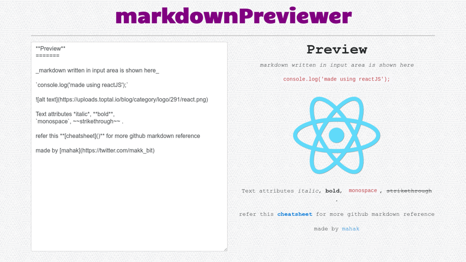 Markdown React Js Markdown React Js