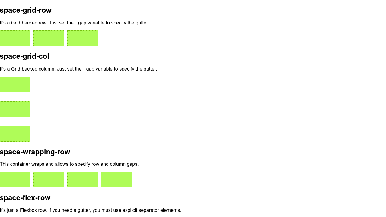 Reusable White Space In Pure Css