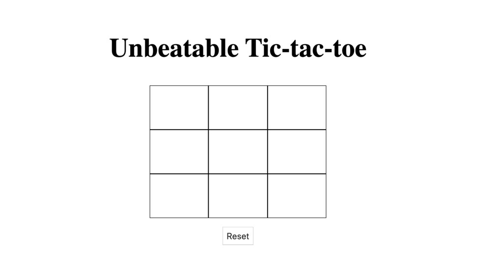 Unbeatable Tic-tac-toe