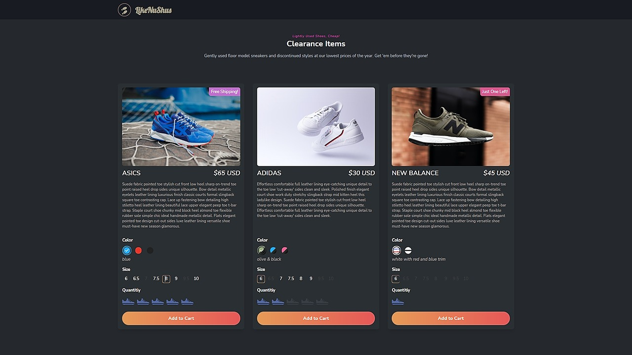 React Shopping Layout