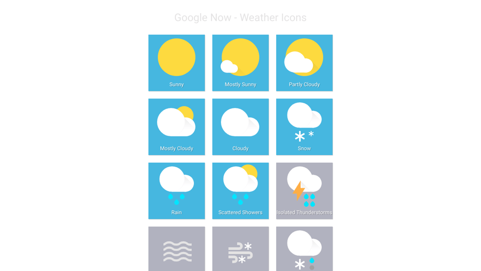 google now weather icons