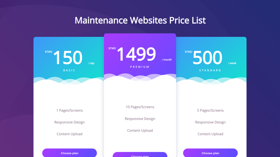Responsive Pricing Table (HTML & CSS) Only