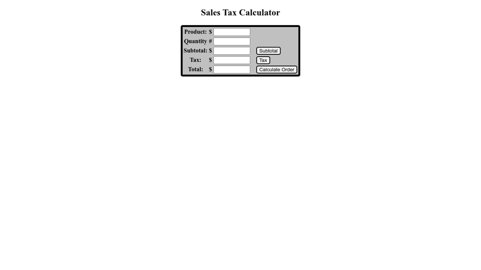 Sales Tax Calculator