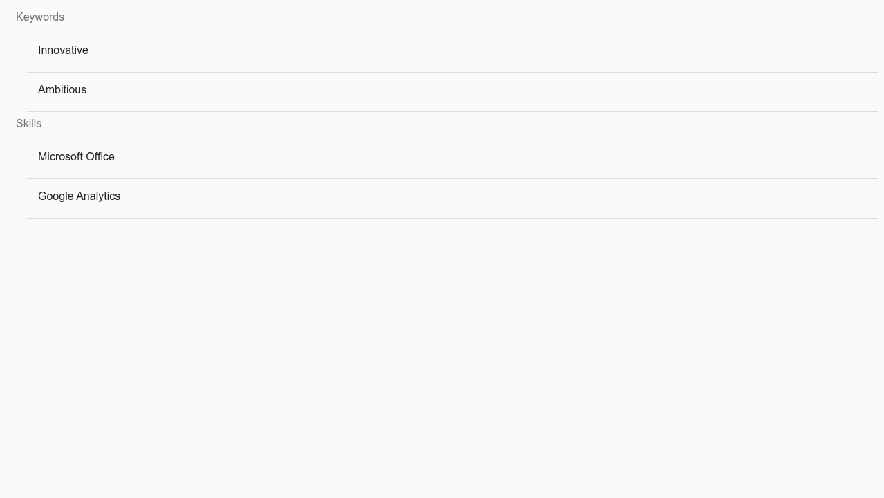 Material Design List With Hover Effect
