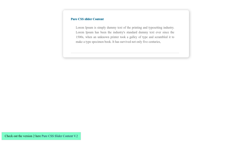 Pure CSS slider content