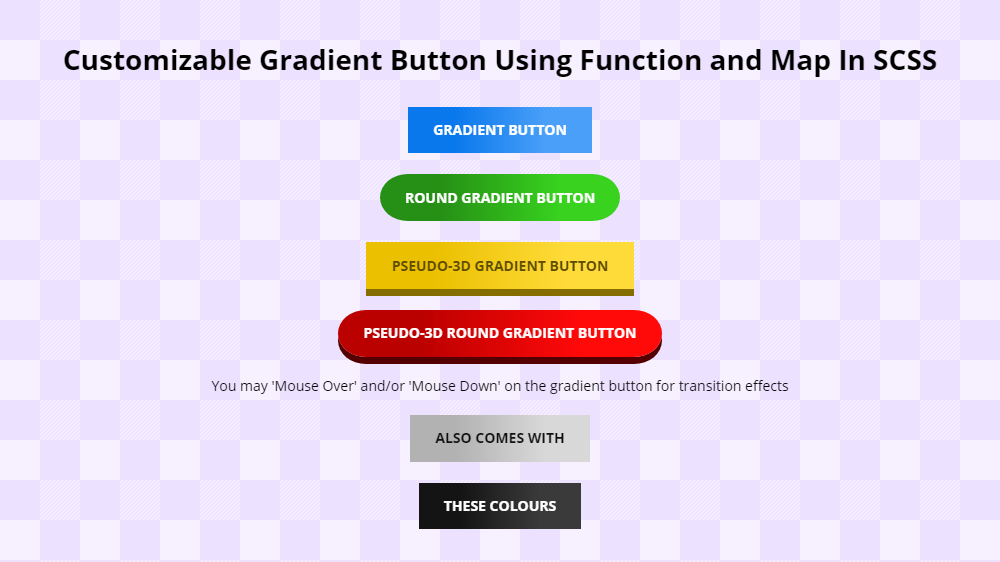Customizable Gradient Button Using Function and Map in SCSS (CSS Loop)
