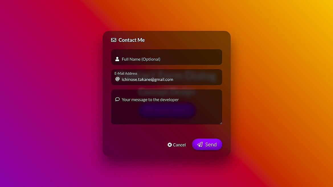 Pure CSS | Contact Form Dialog | Concept Design