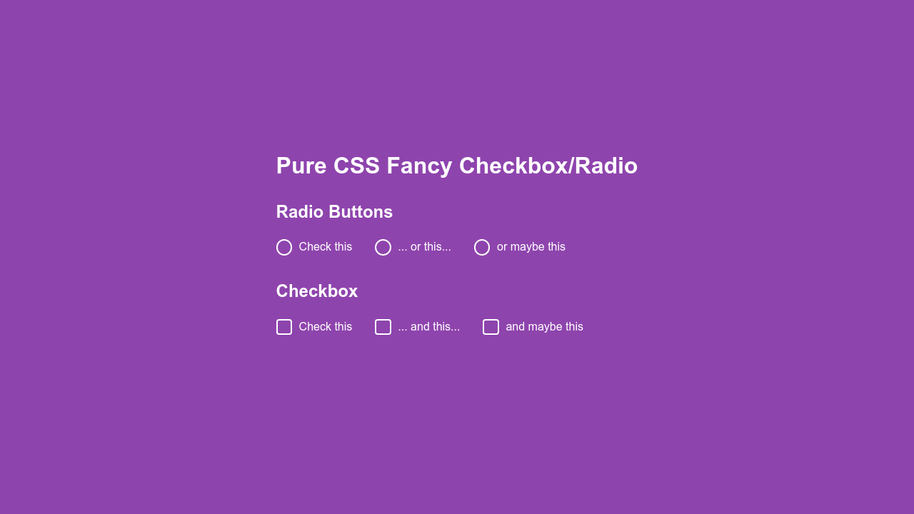 Pure CSS Fancy Checkbox/Radio