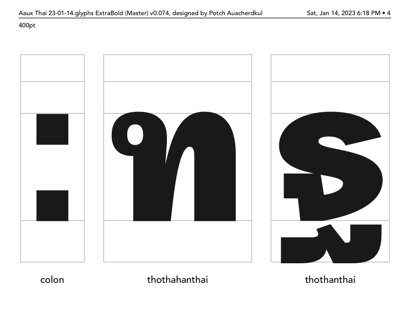 Glyph Grid layout with large letters