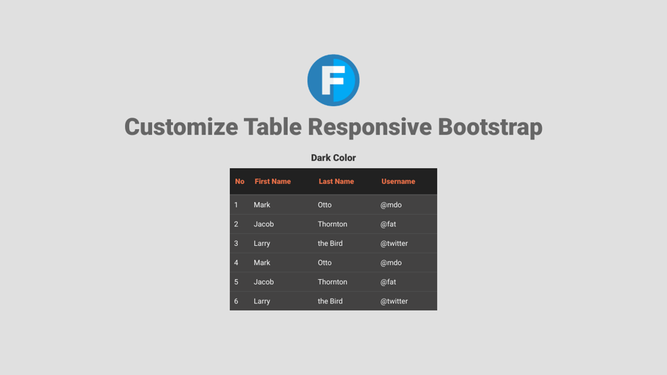 Customize Table Responsive Bootstrap