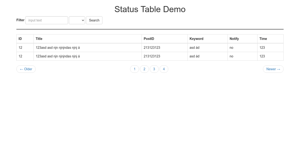Table Pagination