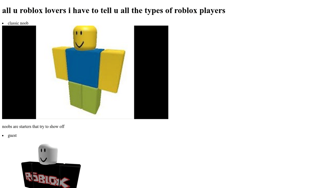 Roblox Characters - codepen roblox characters