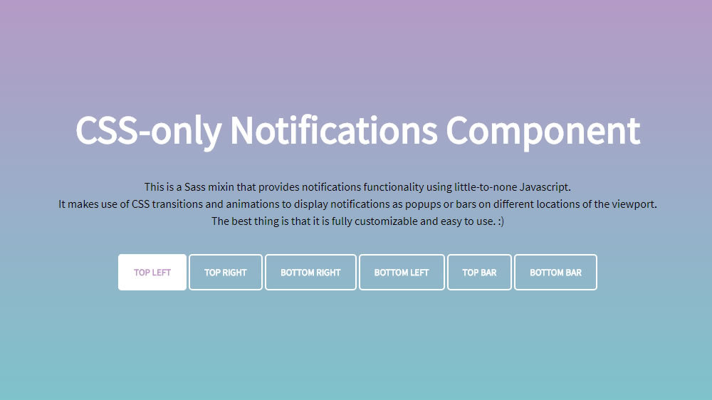 CSS-only Notifications Component