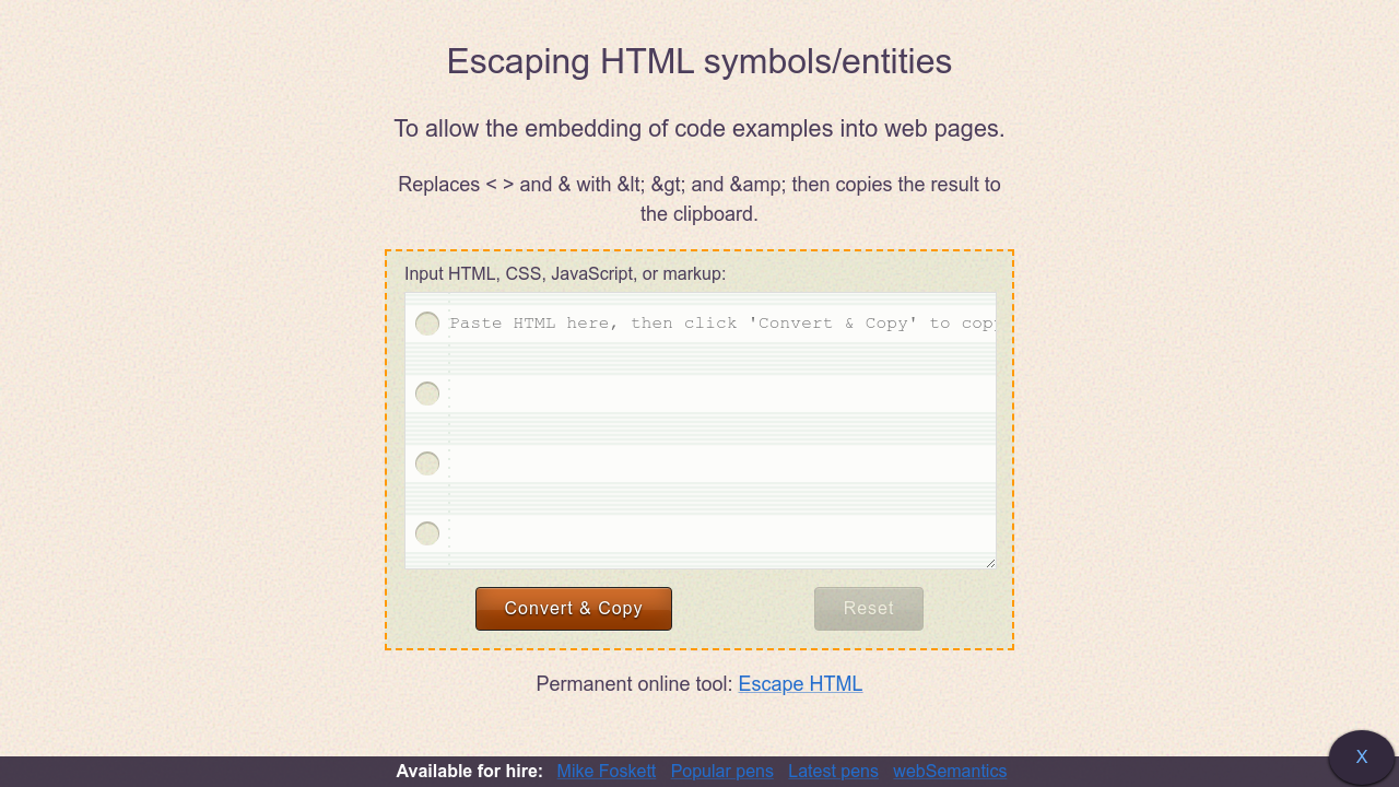 convert html entities online