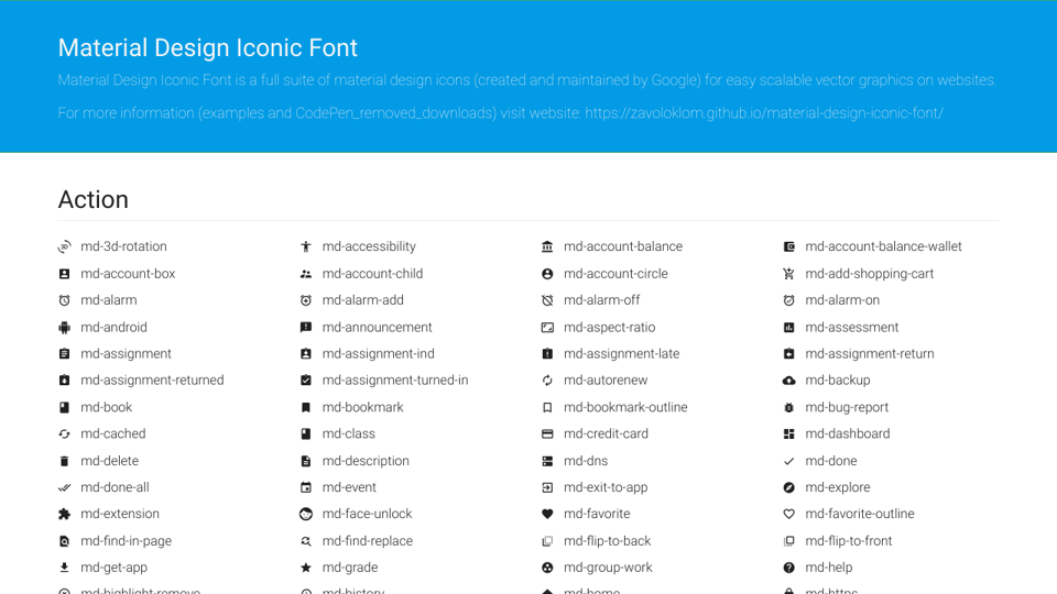 Download Material Design Iconic Font