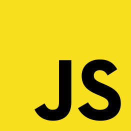 JavaScript's official logo: a yellow square with bold black letters JS