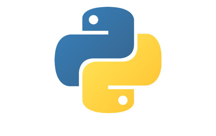 Python's official logo: a  cartoon blue and yellow snake mirroring each other