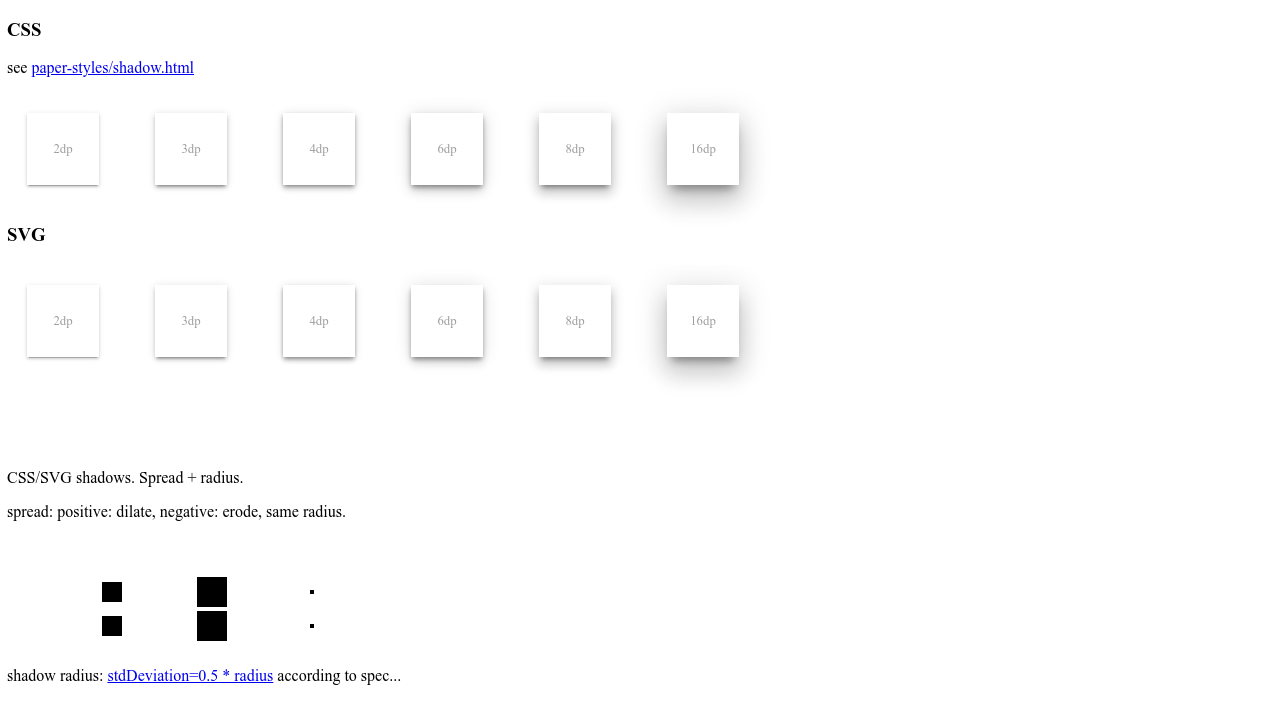 Download SVG/CSS Material Design Shadows