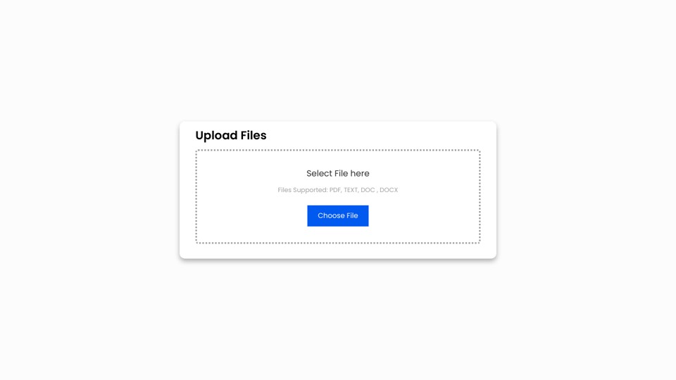 File Upload using HTML CSS & JS