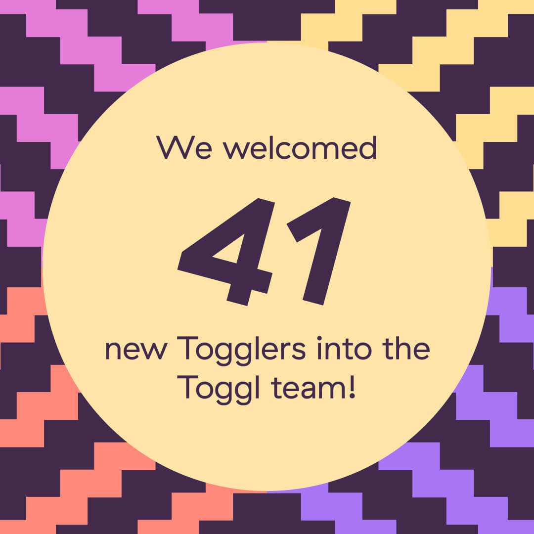 An image in the Toggl Wrapped, inspired by Spotify Wrapped: Total Togglers hired