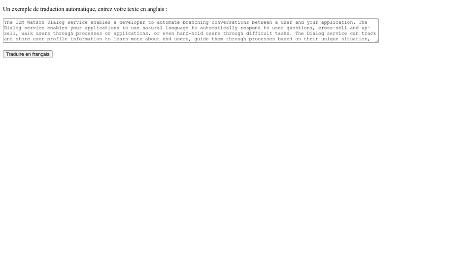 Traducteur Automatique Ibm Watson