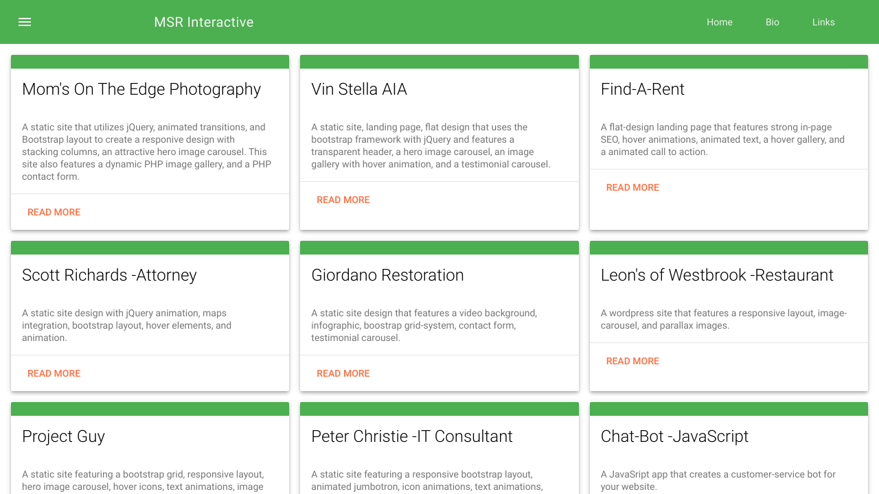 Codepen Material Design Lite Portfolio