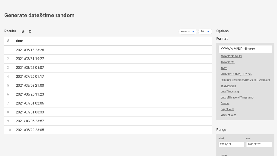 Generate Date Time Random Generate Date Time Random