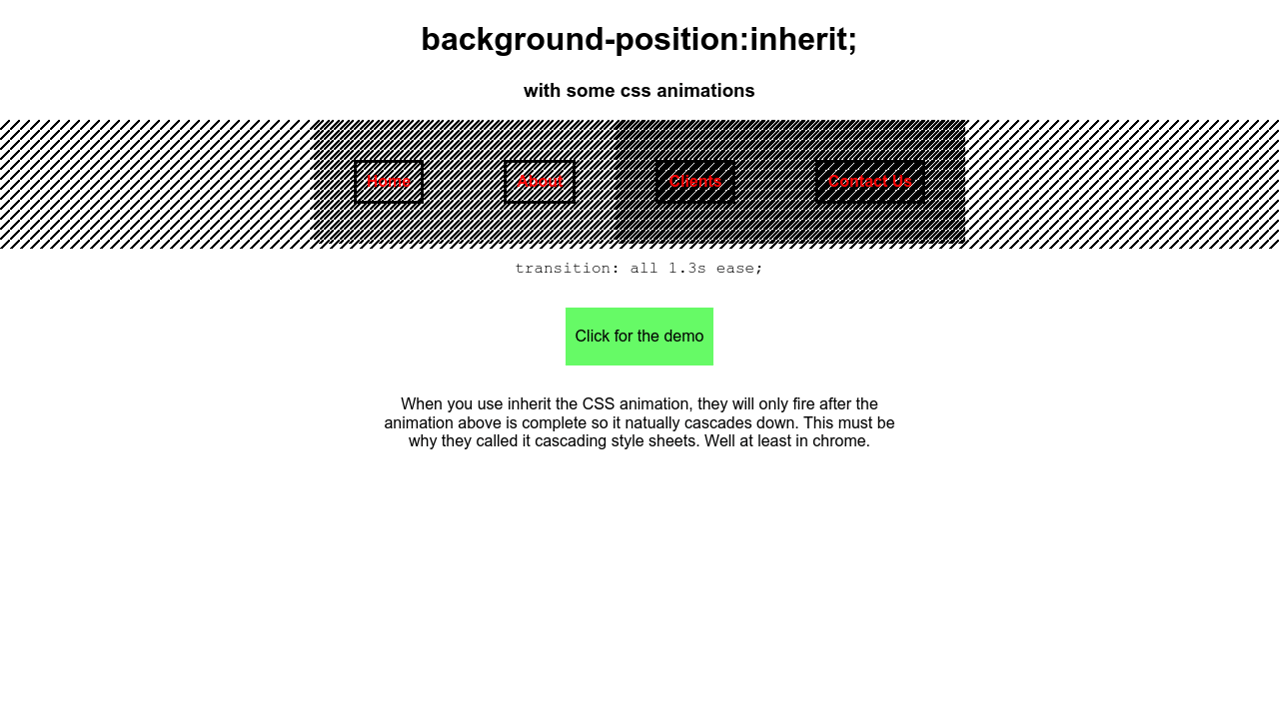 Background Position Inherit And Css Animations