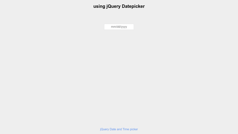 Jquery Date Time Picker