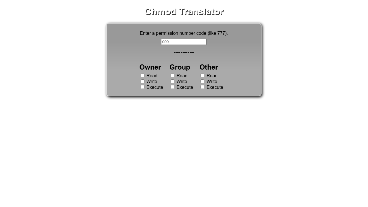 Chmod Translator