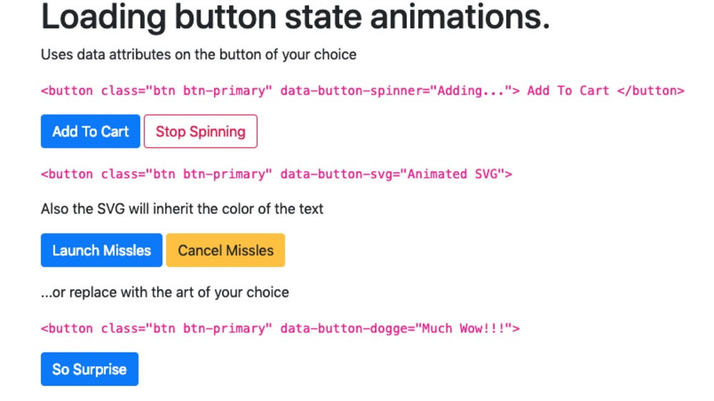 JQuery + Bootstrap 4 Button loading state animation. JQuery + Bootstrap 4 Button loading state animation.
